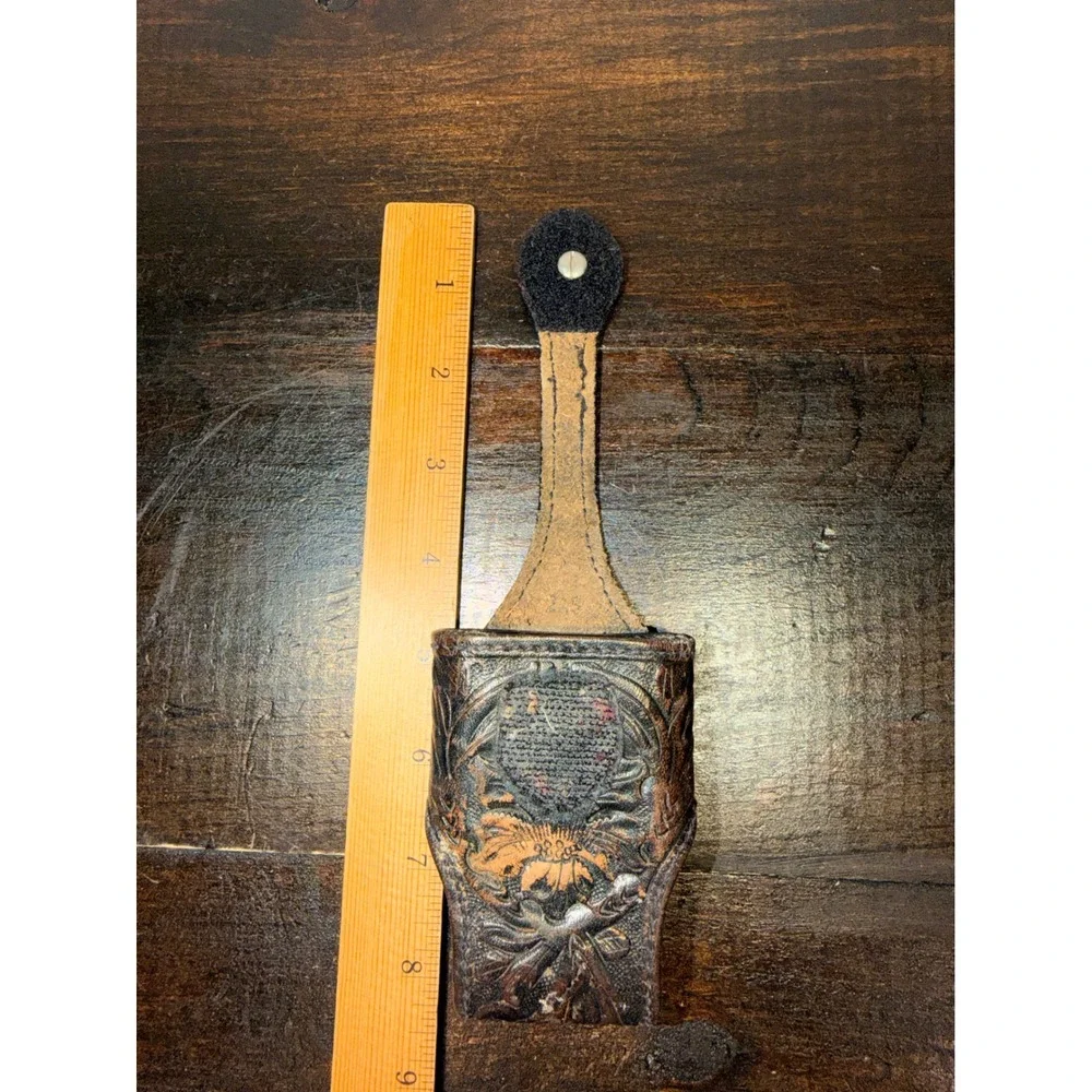 Hand Tooled Western Leather Belt Pouch Clip On Holster Tool Holder Rustic Floral
